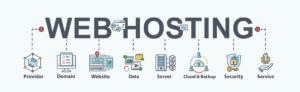 Webhosting graphic which includes domains among other services